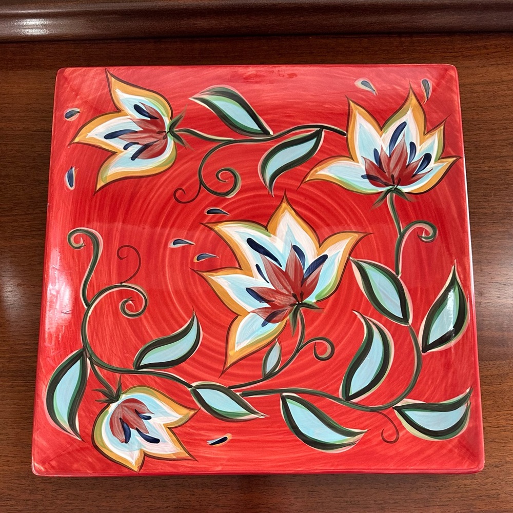 Southern Living at Home - Gail Pittman Red Bountiful Square Platter